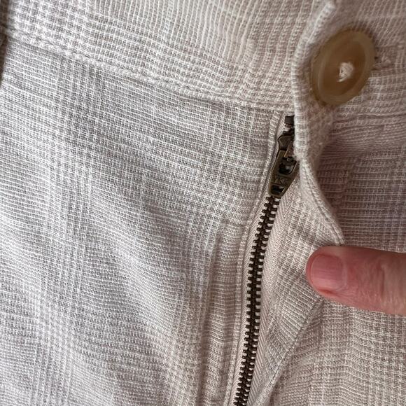 J Crew Pants Mens Size W 36 X L 32 Tan & White Plaid Straight Leg Linen Blend - Picture 13 of 16